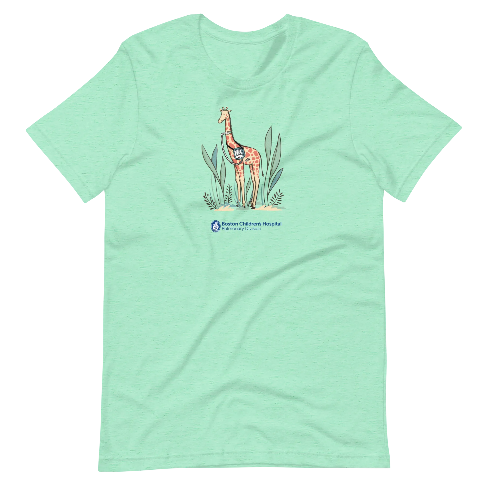 Z - Boston Children's Pulmonary Division - Junie The Giraffe - Adult T-Shirt