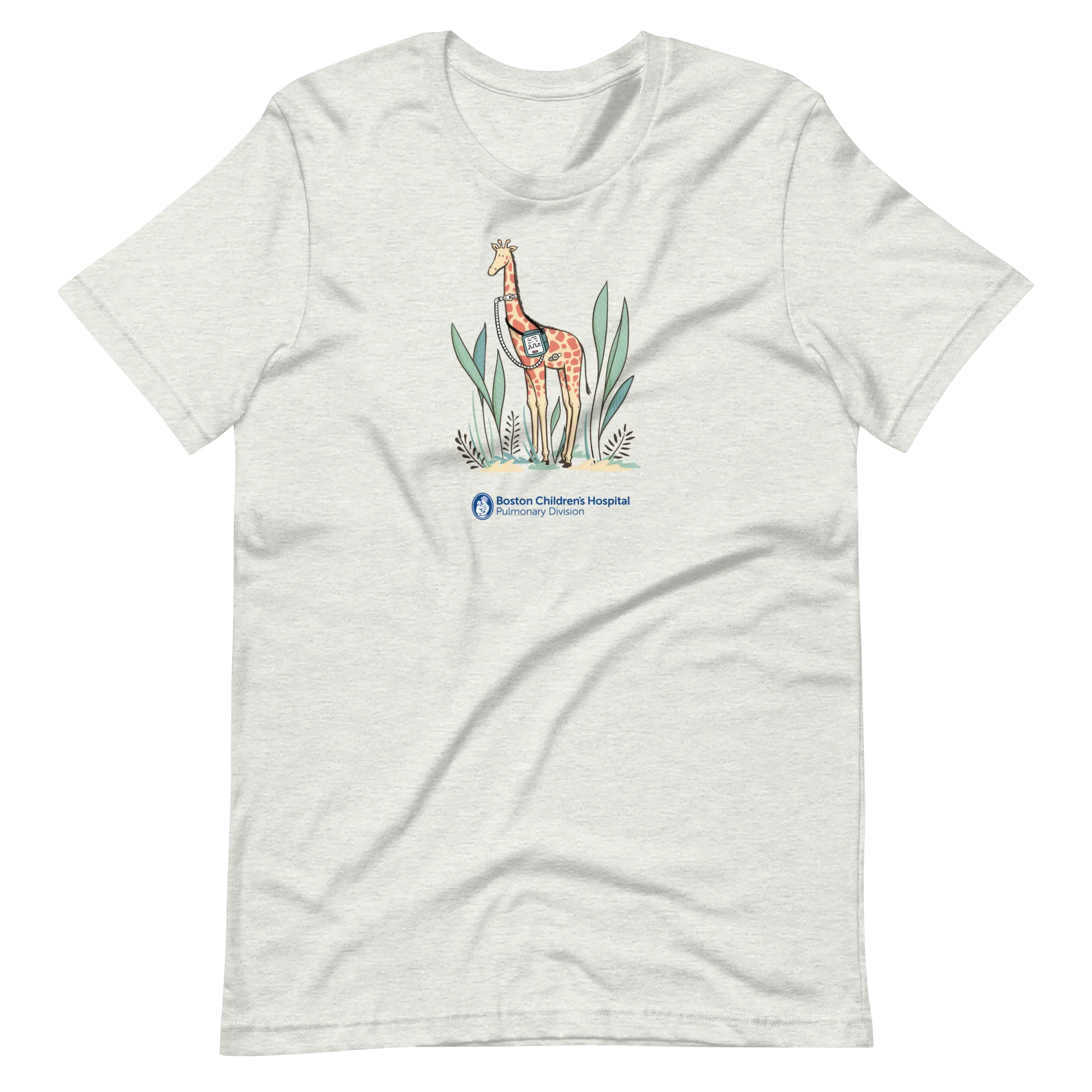 Z - Boston Children's Pulmonary Division - Junie The Giraffe - Adult T-Shirt